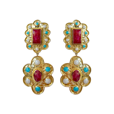 Camille Earrings- Red