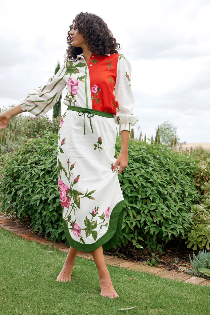 RAFFERTY SKIRT IN RUBY ANTIQUE ROSE