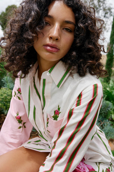 DEMI DRESS IN MULTI ANTIQUE ROSE