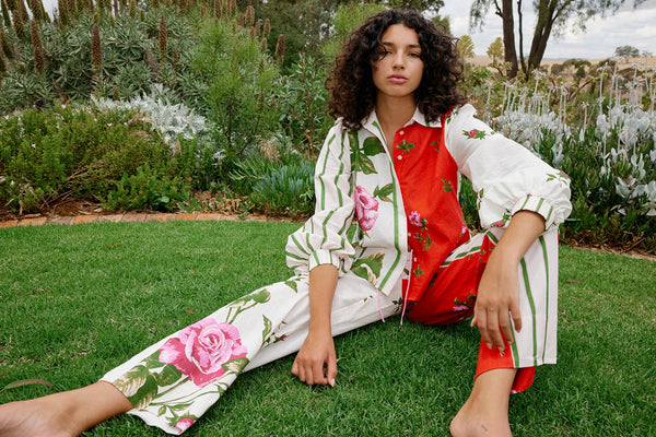 JOE PANT IN RUBY ANTIQUE ROSE