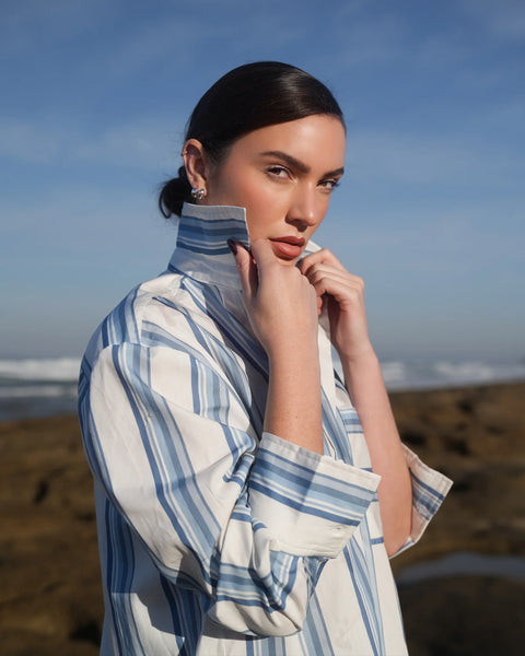BUDDY SHIRT IN CERULEAN ANTIQUE STRIPE
