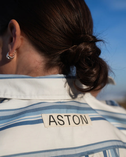 BUDDY SHIRT IN CERULEAN ANTIQUE STRIPE