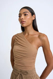 ASTER ASYMMETRIC TOP - CHOCOLATE