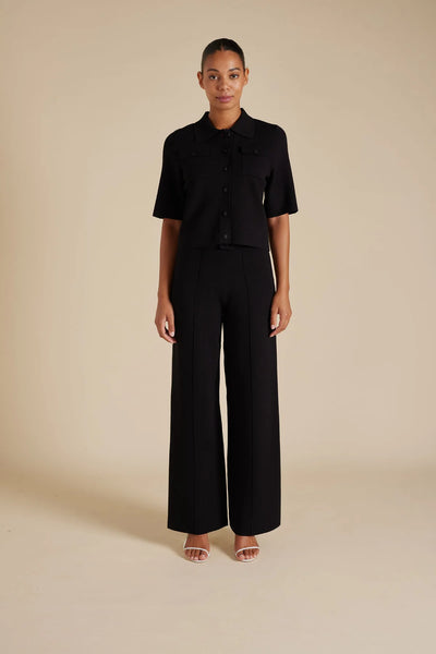 CHELSEA CREPE KNIT JACKET IN BLACK