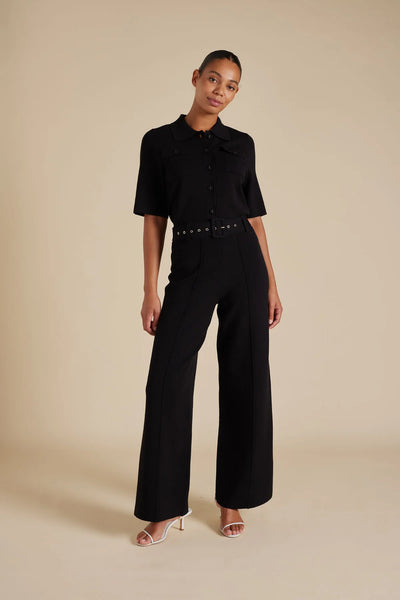HAMILTON CREPE KNIT PANT IN BLACK