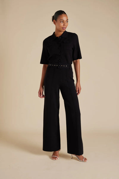 HAMILTON CREPE KNIT PANT IN BLACK