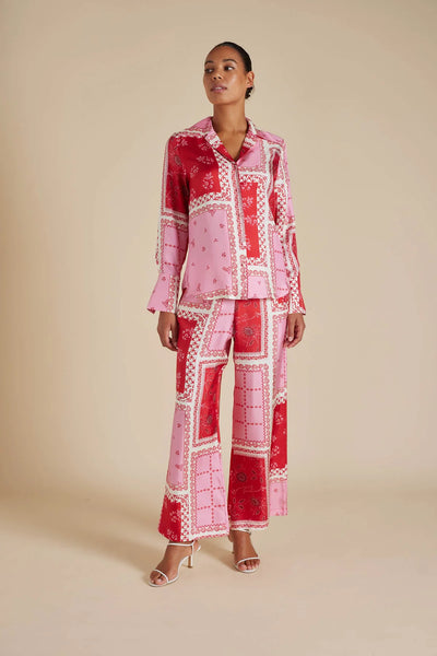 SABRINA SILK TWILL PANT IN LOLLY