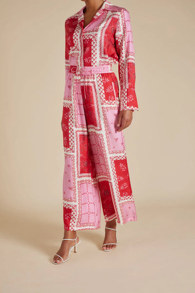 SABRINA SILK TWILL PANT IN LOLLY