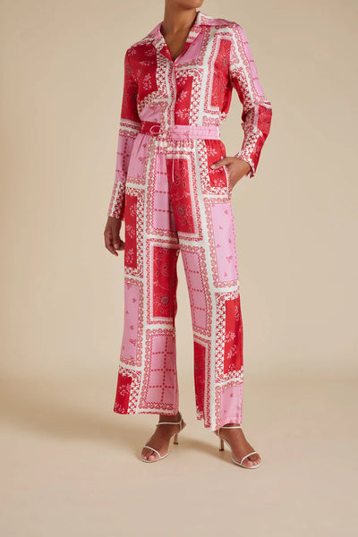 SABRINA SILK TWILL PANT IN LOLLY