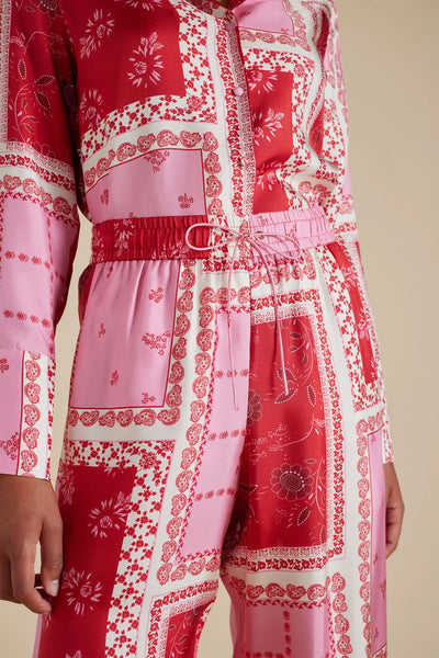 SABRINA SILK TWILL PANT IN LOLLY