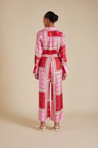 SABRINA SILK TWILL PANT IN LOLLY