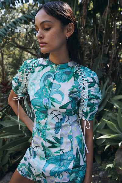 PLATO LACE UP MINI DRESS