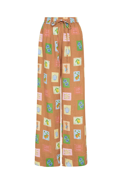 HALLIE PANT- BROWN EMBLEM