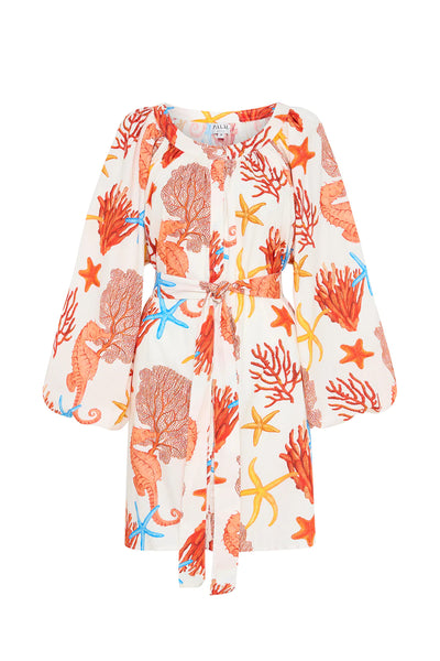 SARDINIA DRESS- CORAL