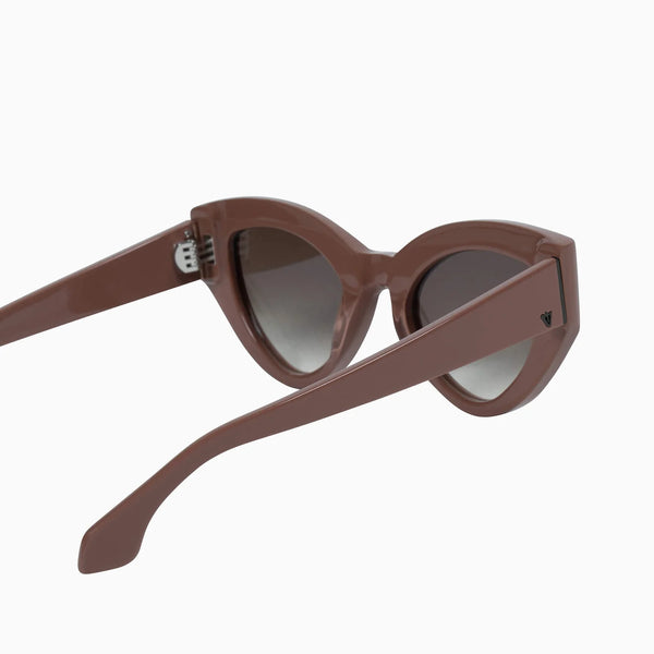 Bones- Ash Rose w. Black Metal Trim / Brown Gradient Lens