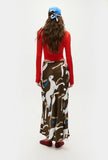 LONG BIAS CUT SKIRT - RABBIT DARK EARTH