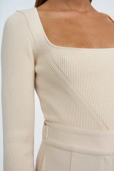COBIE KNIT TOP - SAND