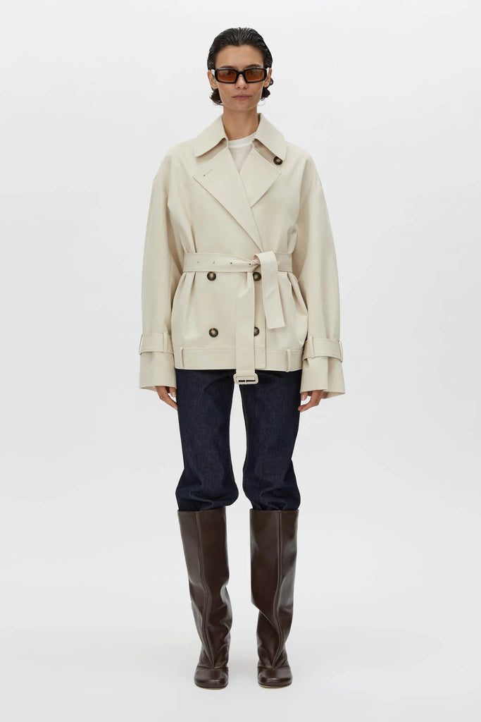 Neroli Short Trench Alabaster White