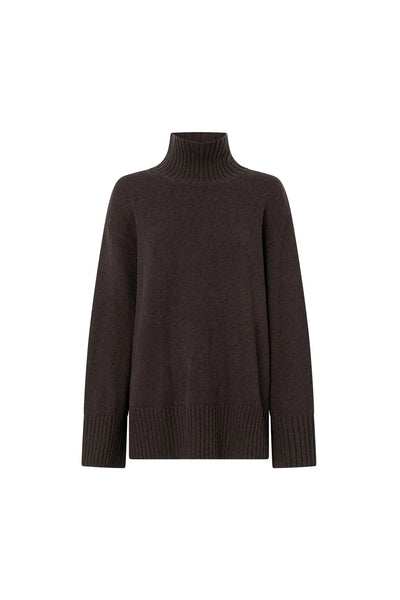 Romeo 2.0 Funnel Neck Sweater Chocolate Melange