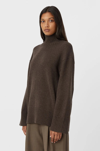 Romeo 2.0 Funnel Neck Sweater Chocolate Melange