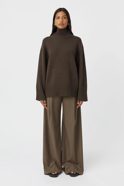 Romeo 2.0 Funnel Neck Sweater Chocolate Melange