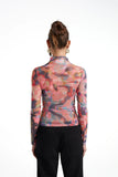 LS RUCHED HIGH NECK TOP - CHAMO