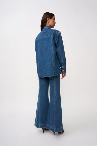 DELLA DENIM WIDE LEG JEAN - BLUE WASH