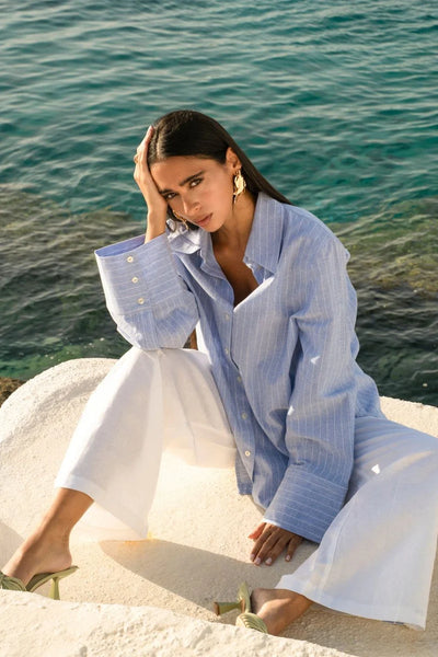 CUFF SHIRT - SEA STRIPE