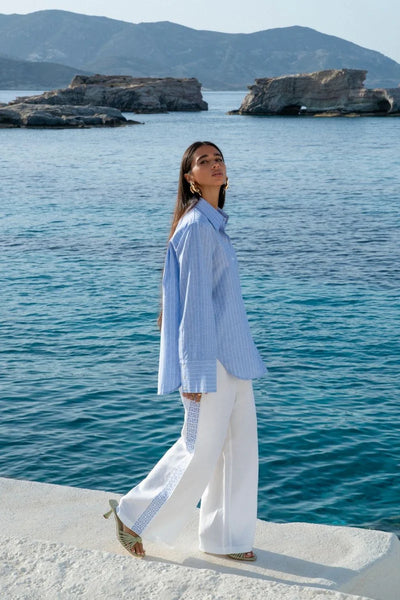 CUFF SHIRT - SEA STRIPE