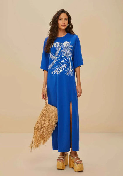 RIO PLEAT DRESS - BLUE