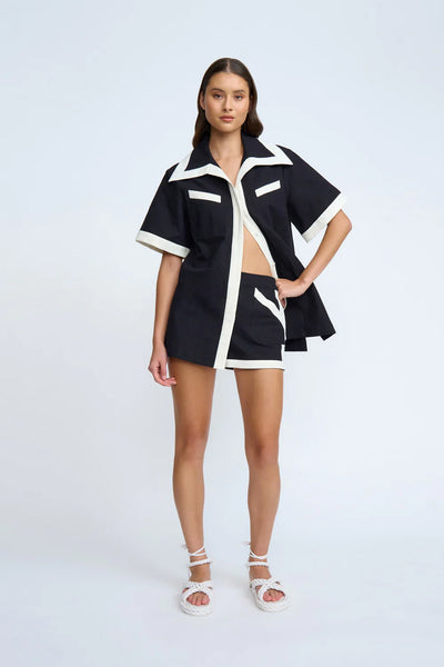 FAY HOLIDAY SHIRT - BLACK IVORY