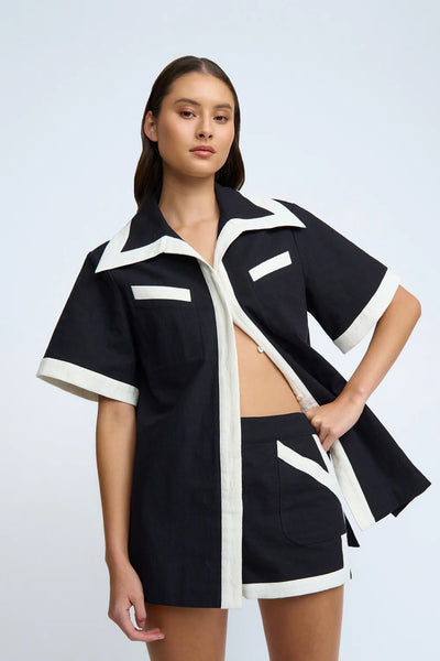 FAY HOLIDAY SHIRT - BLACK IVORY