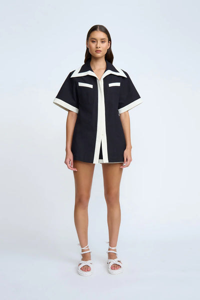 FAY HOLIDAY SHIRT - BLACK IVORY