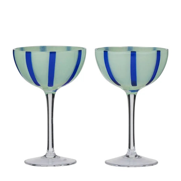 Aperitivo S/2 Coupe Glass Green/Blue