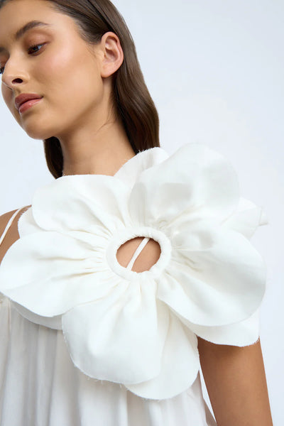 FLORA PIPE SUN DRESS - IVORY