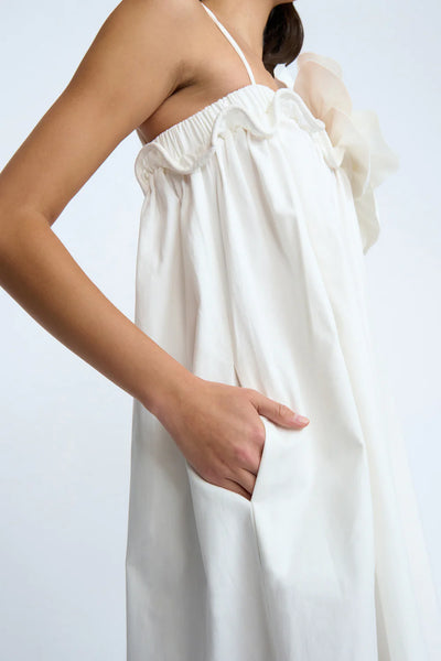 FLORA PIPE SUN DRESS - IVORY