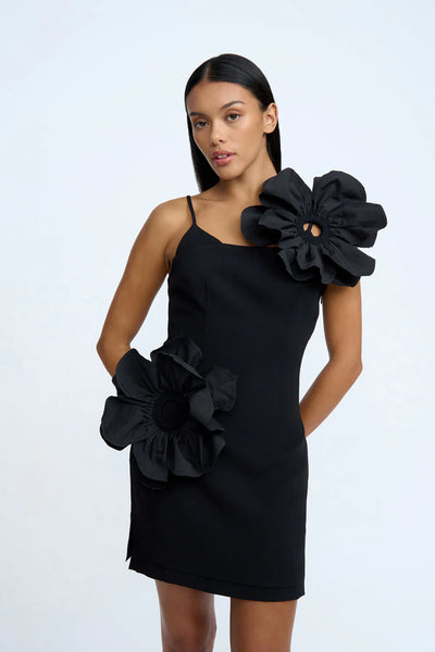 FRANCES FLORA MINI DRESS - BLACK