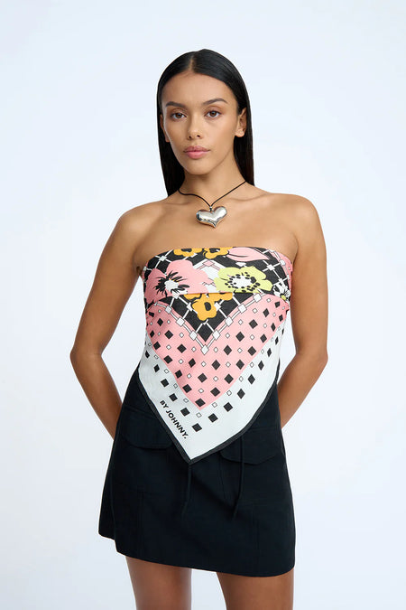 BUBBLE HEART SHIRT - BLACK RED PINK