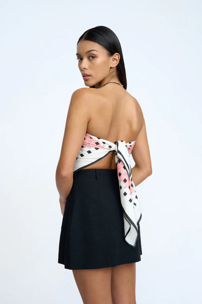 GOLDEN FLORAL SCARF - BLACK PINK FLORAL