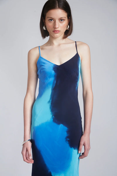 MILKA CAMI DRESS- HAND PAINTED SILK SATIN