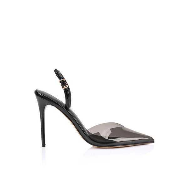 Kristen Pump Vinylite & Black Patent Leather