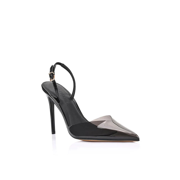Kristen Pump Vinylite & Black Patent Leather