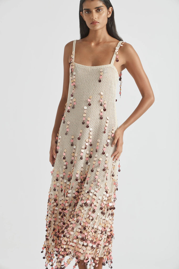 PERISCOPES SQUARE NECKLINE DRESS