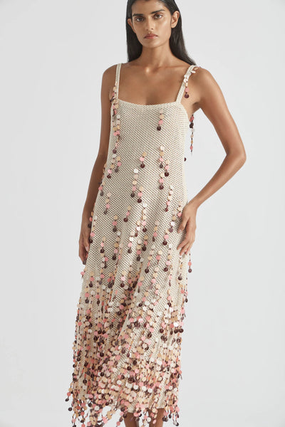 PERISCOPES SQUARE NECKLINE DRESS