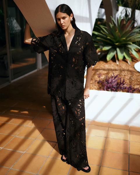 LORETTA LACE SHIRT CEDARWOOD