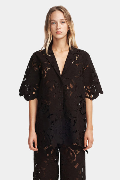LORETTA LACE SHIRT CEDARWOOD