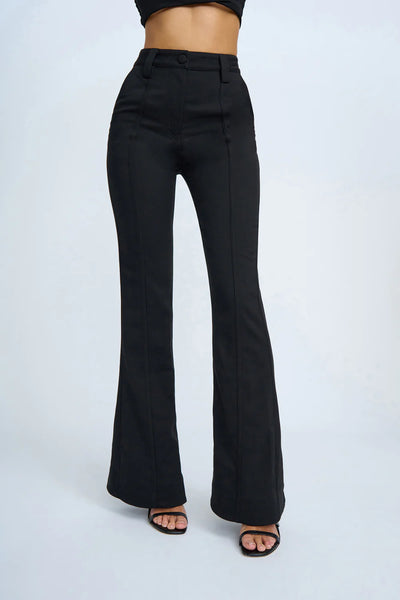 LUCIANA FLARE TROUSER PANT - BLACK