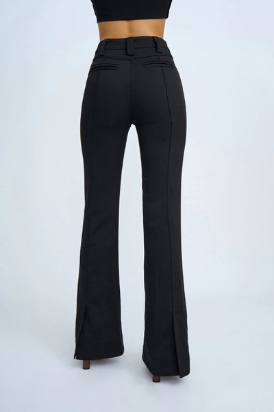 LUCIANA FLARE TROUSER PANT - BLACK
