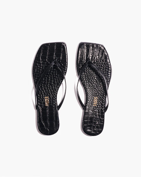 Square Toe Lily Croc- Sable