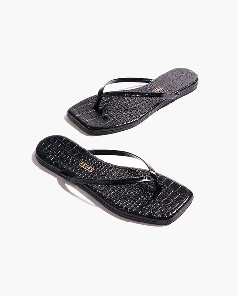 Square Toe Lily Croc- Sable